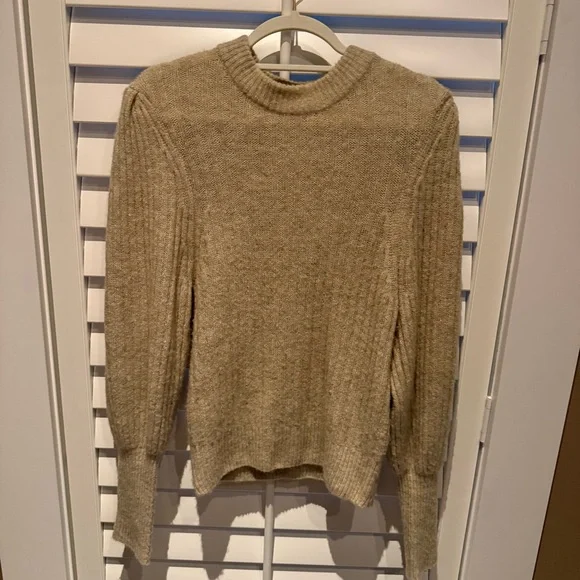 Leith Beige Ribbed Sweater Oatmeal Colour - Picture 2 of 3